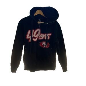 San Francisco 49ers Sherpa Lined Zip Up Hoodie Black Women’s M NFL Football Team